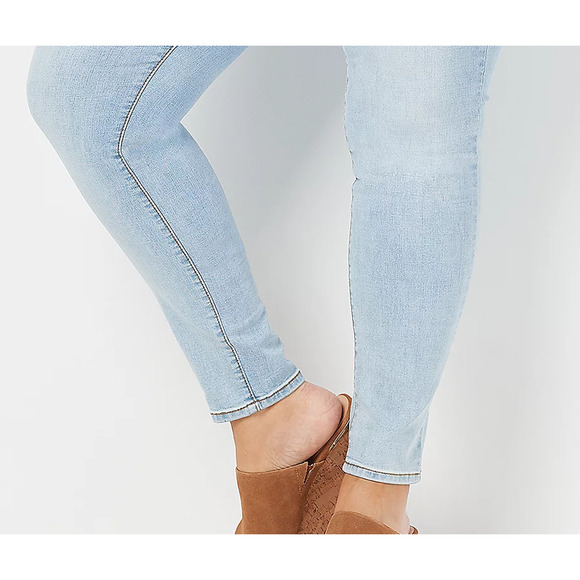 All Worthy 4 Hunter McGrady Skinny Ankle Button Fly Regular Denim Medium Indigo - Picture 3 of 5